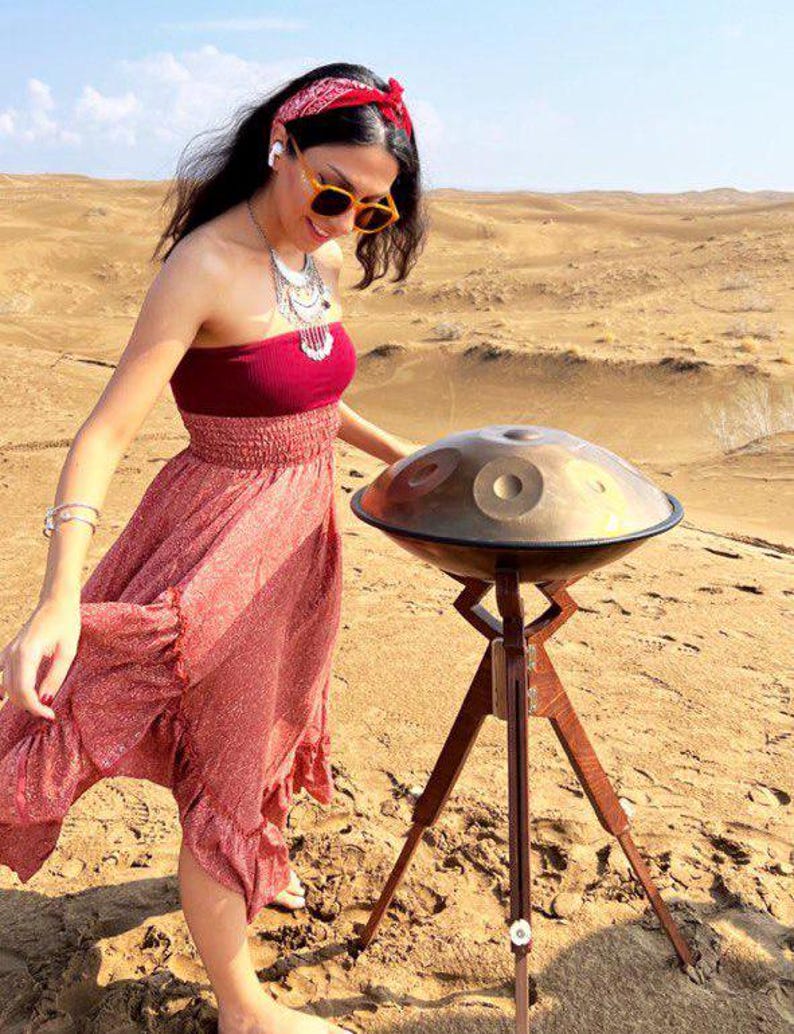 조절형 핸드팬 스탠드 | 앉은 자세·선 자세 연주용