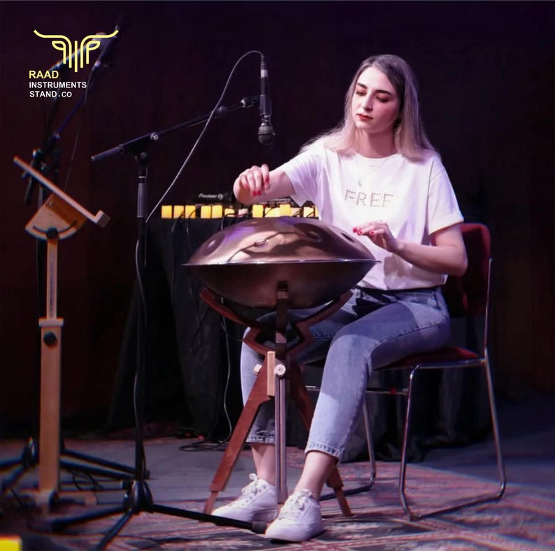 조절형 핸드팬 스탠드 | 앉은 자세·선 자세 연주용